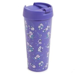 NWT VERA BRADLEY TRAVEL MUG ACRYLIC PURPLE FLORAL 16 oz